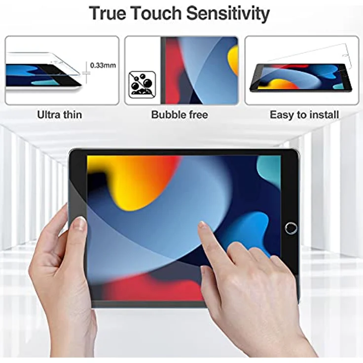 ProCase Schutzfolie 2 Stück für iPad 10,2 Zoll 9. / 8. / 7. Generation, 9H gehärtetes Glas, klar, blasenfreie Installation, kratz- und stoßfest – Bild 5