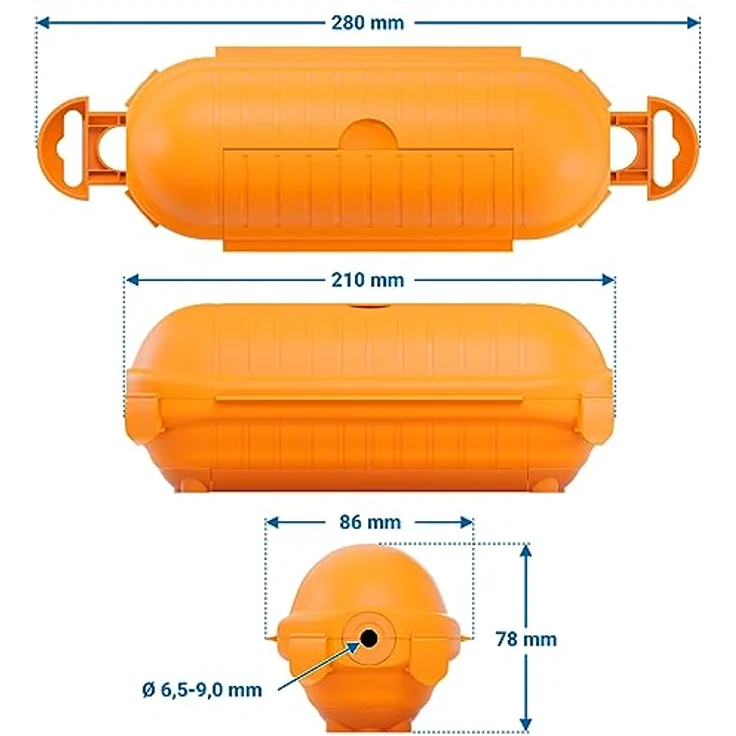 deleyCON Kabel Schutzbox MK5635, Outdoor IP44, wetterfest, spritzwassergeschützt, orange – Bild 5