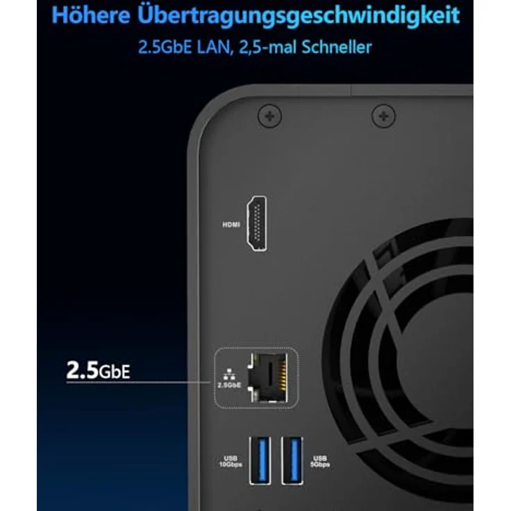 TERRAMASTER F2-425 2-Bay NAS-Speicher, Intel x86 Quad-Core-CPU, 4 GB RAM, 2,5 GbE LAN, 4K-Multimedia-Server für Privatanwender (ohne Festplatte) – Bild 4