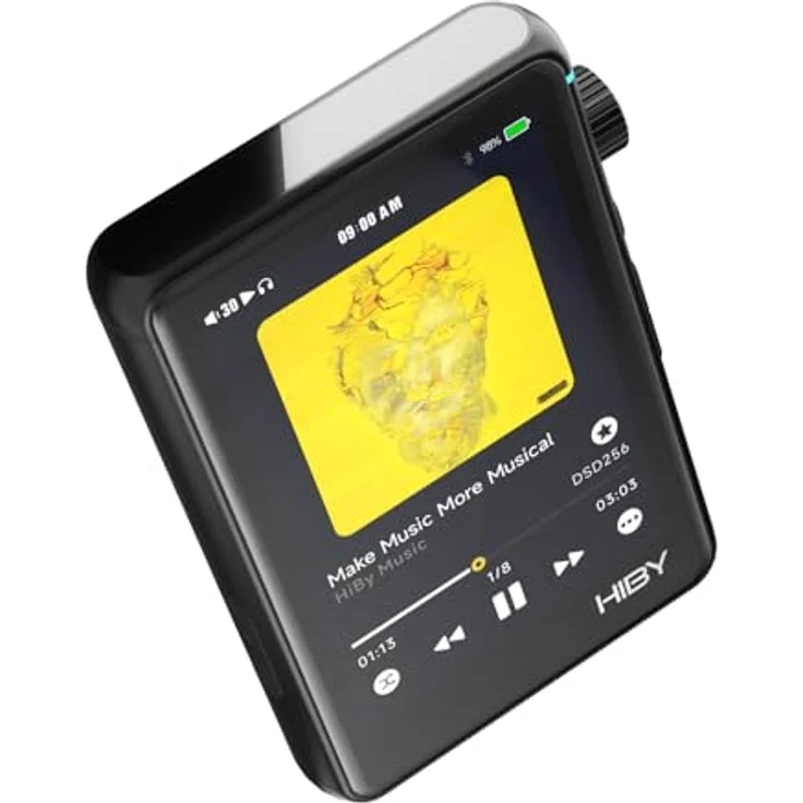 HiBy Hiby R3 II Hi-Res-Musik-Player, Dual-DAC ES9219C, DSD256, MQA16X, 3,2-Zoll-Bildschirm, Schwarz – Bild 4