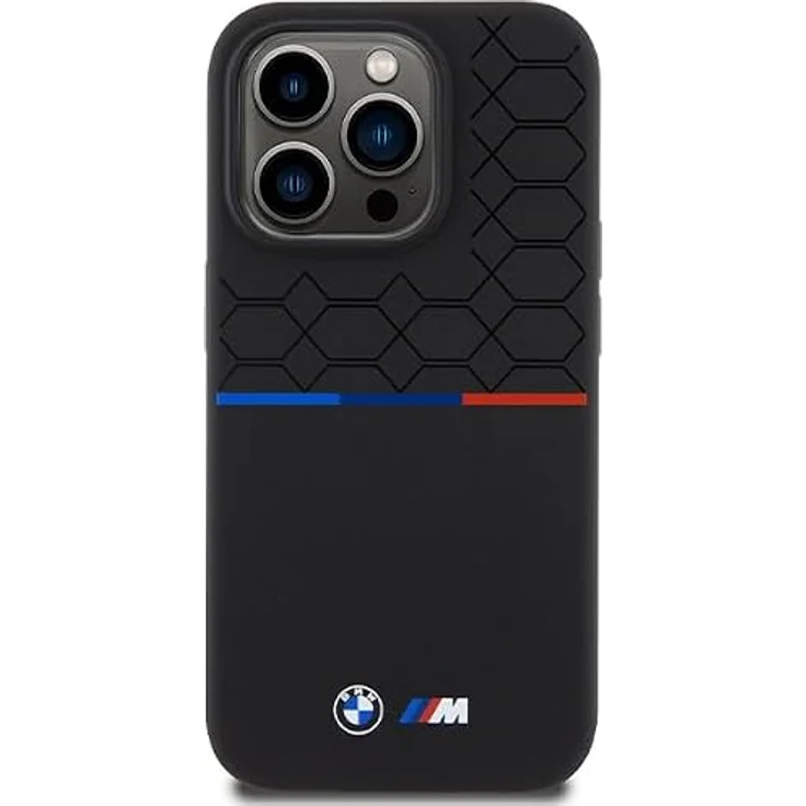 BMW M Silicone Pattern MagSafe Hülle für iPhone 15 Pro - schwarz, hochwertiger Schutz mit einzigartigem Design – Bild 3