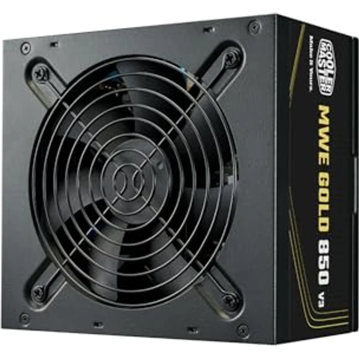 Cooler Master MWE 850 V3 Black, 850 W ATX 3.1 Netzteil mit 80 Plus Gold Effizienz und leisen HDB-Lüfter, Schwarz – Bild 2