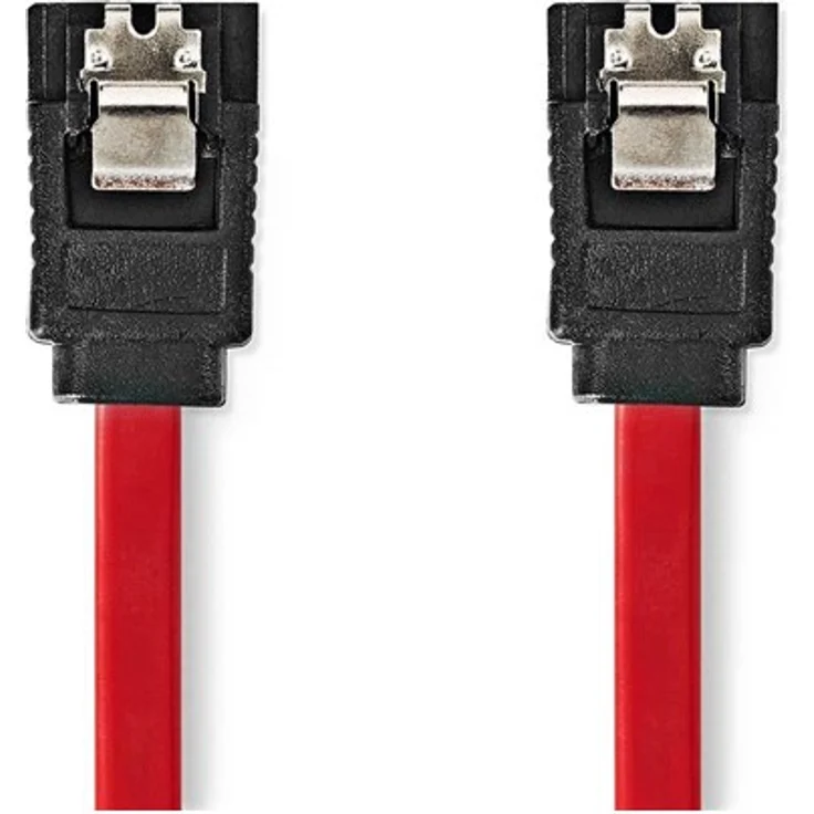 Nedis CCGB73050RD05 SATA-Kabel, 7-Pin-Stecker mit Metallclip, rote Farbe, 1.5 Gbps Übertragungsgeschwindigkeit