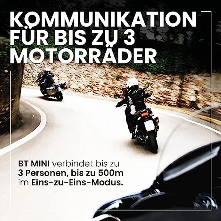 Midland BT Mini Single C1410, Bluetooth-Kommunikationssystem für Motorradfahrer, Helm-Headset mit Geräuschunterdrückung, Bike-to-Bike Kommunikation, Navigations- und Musik, 500 m, bis zu 3 Personen – Bild 6