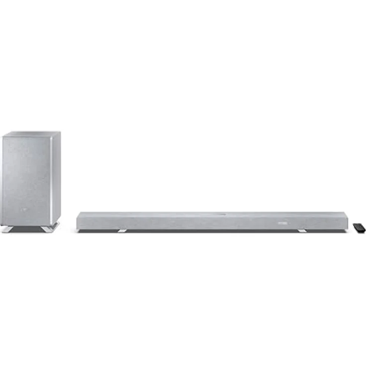 SHARP HT-SBW55121(SL) 5.1.2 Dolby Atmos/DTS:X Soundbar mit drahtlosem Subwoofer, 650W, Bluetooth 5.3, HDMI, Silber – Bild 1