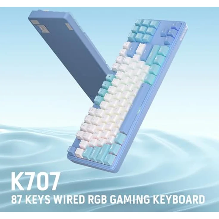 REDRAGON K707WBB-RGB StarBlade, Gaming Tastatur 80% mit RGB-Hintergrundbeleuchtung, Hot-swappable mechanischen Schaltern, Englisch (US), Blau – Bild 9