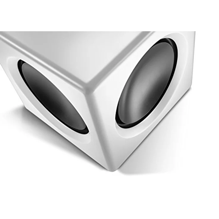 Wavemaster 66401 Fusion - Aktiver Subwoofer (125 Watt) mit eingebautem Class-D-Verstärker, universell einsetzbar - optimiert für 2.0 Lautsprechersysteme Soft Weiß Subwoofer - 125 Watt - weiß – Bild 3