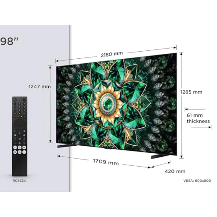 TCL 98Q7C 98 Zoll QD-Mini LED Fernseher, 4K HDR Premium 3000, Smart TV mit Dolby Vision IQ & Atmos, HVA-Panel, Bang & Olufsen Audio, 144Hz Motion Clarity Pro, Game Master – Bild 2