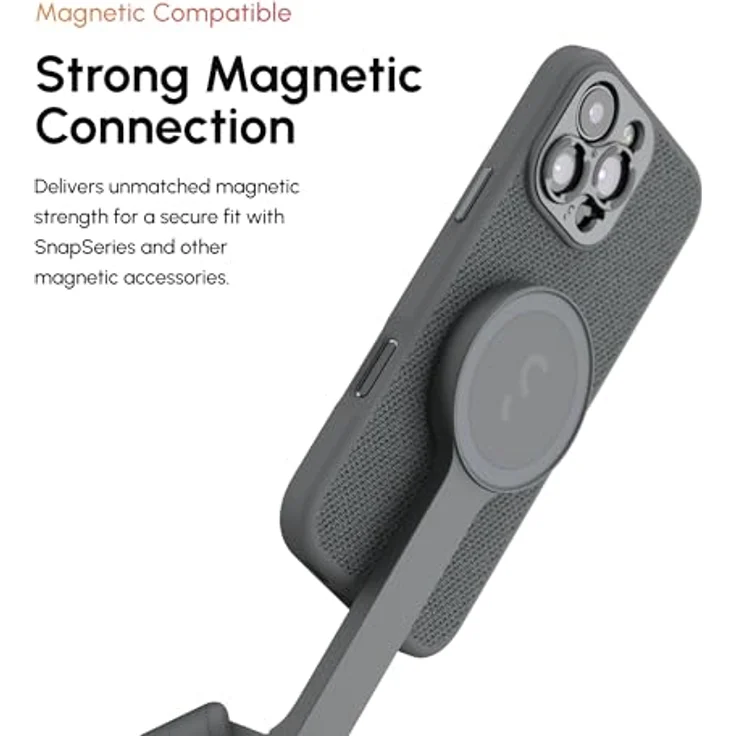 ShiftCam Camera Case S.Mount für iPhone 15 Pro Max, Kamera-Hülle mit 2-Meter-Sturzschutz und schnell wechselbarem Objektiv-System, Grau – Bild 3