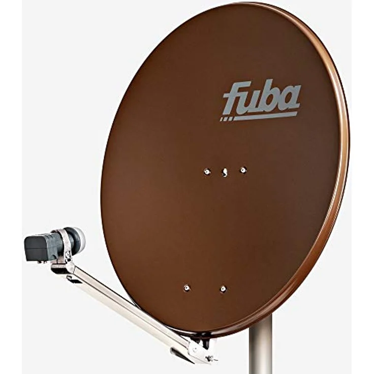 Fuba Satellitenschüssel Komplettset DAL 802 B, 80 cm Aluminium in Braun, HDMI, UHD 4K/8K, Twin LNB für 2 Teilnehmer – Bild 2