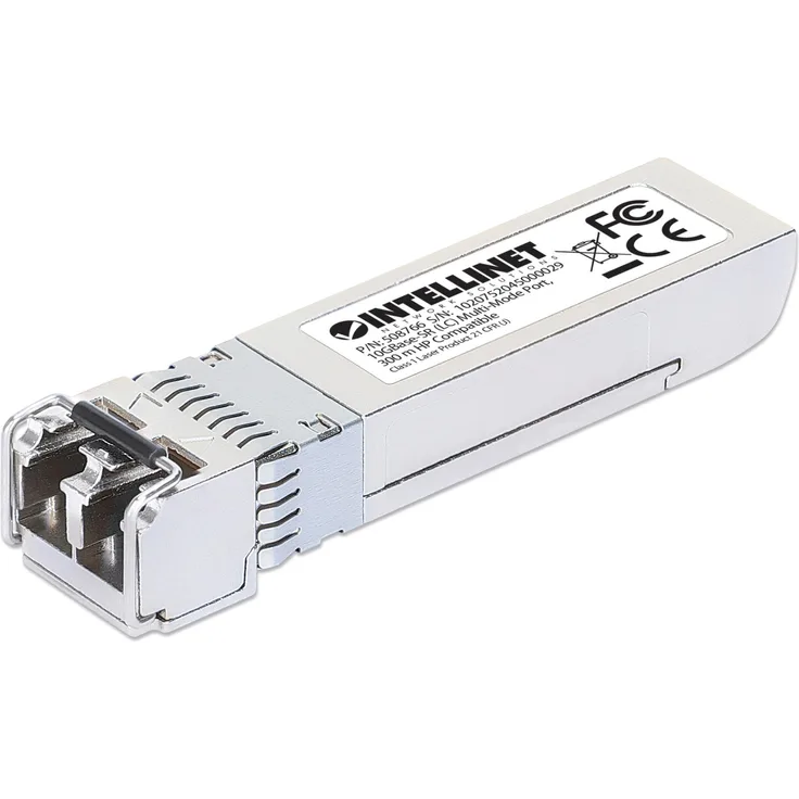 Intellinet 10 Gigabit SFP+ Mini-GBIC Transceiver für LWL-Kabel, Silber
