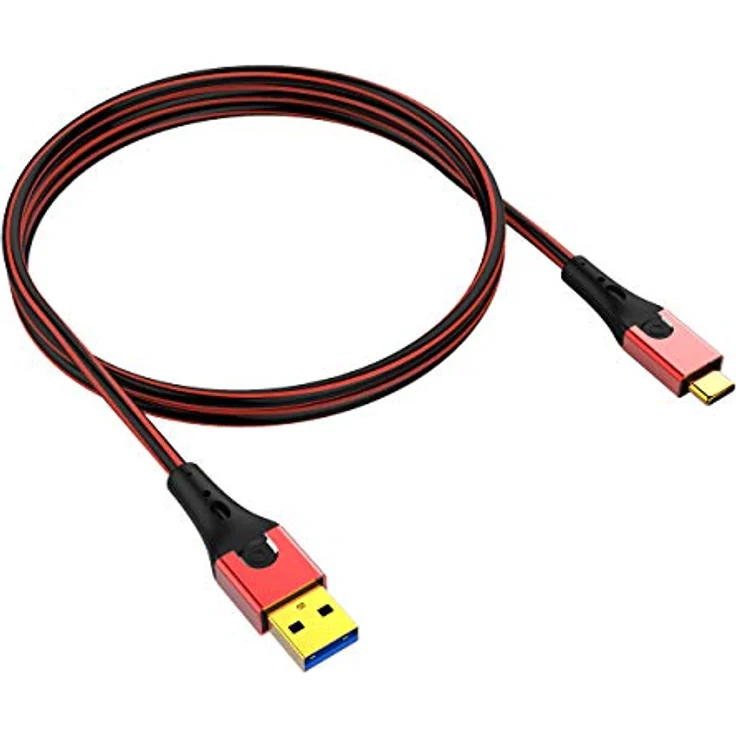Oehlbach USB-Evolution C3 - hochwertiges 3.0 USB-A auf 3.1 USB-C Lade-und Datenkabel - schwarz-rot - 3m – Bild 5