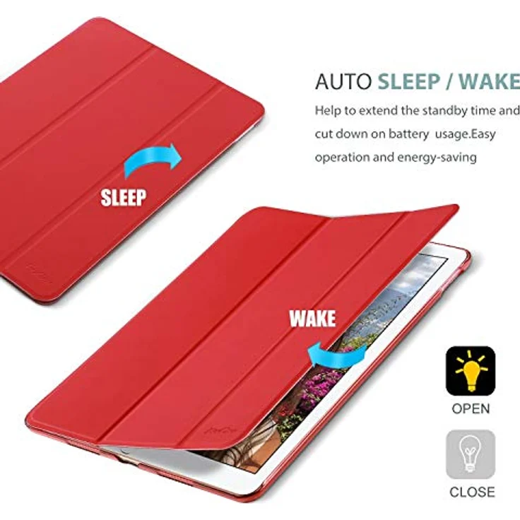 ProCase Hülle für iPad Air 3 (2019) / iPad Pro 10.5 (2017), Ultra Dünn Case Cover mit transluzenter Rückseite, Auto Schlafen/Wachen-Funktion - Rot – Bild 2