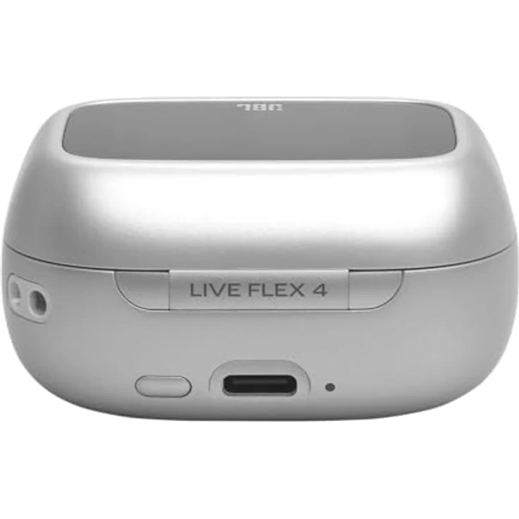 JBL Live Flex 4, Kabellose Noise-Cancelling-Ohrhörer mit Hi-Res Audio, Smart Charging Case, 50 Std. Akkulaufzeit, IP54 wasserdicht, Silber – Bild 3