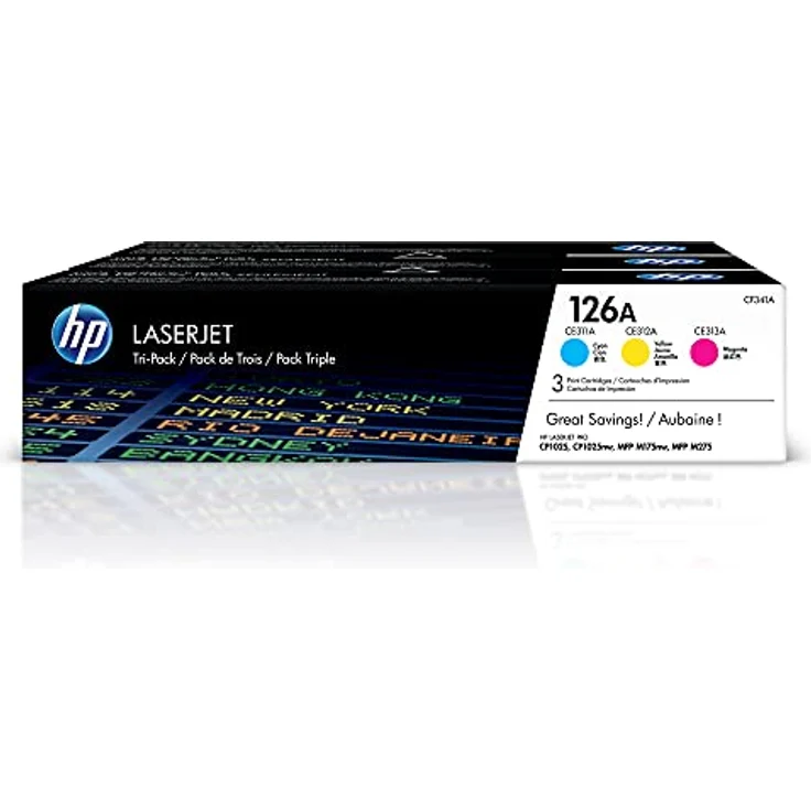 HP 126A (CF341A) Blau/Gelb/Rot Original Toner für HP Color Laserjet Pro CP1025, M175, TopShot Laserjet Pro M274 – Bild 2
