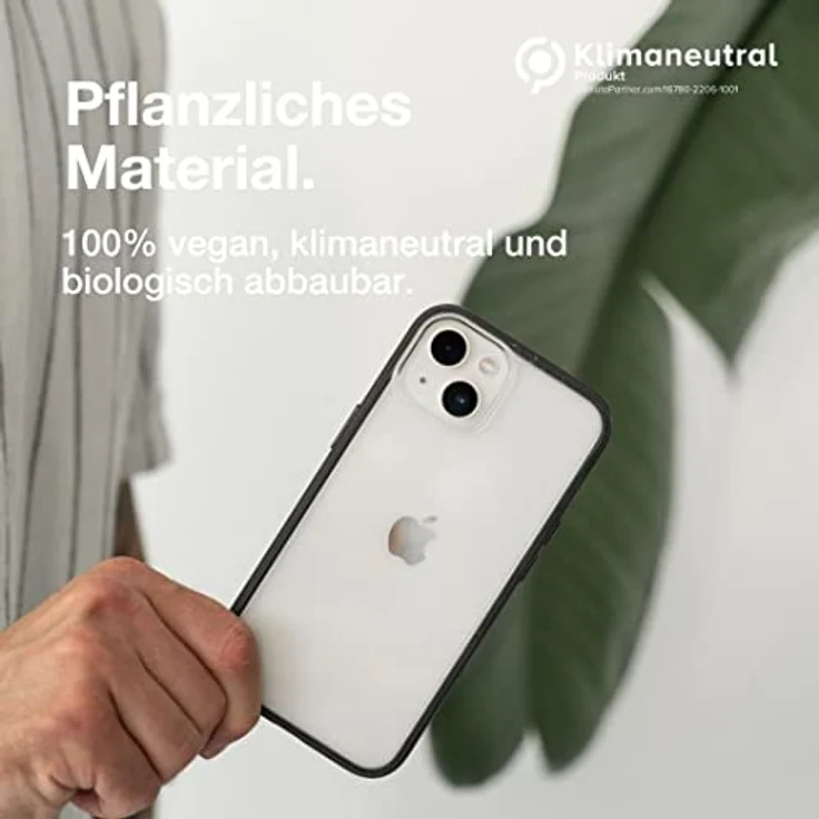 Woodcessories - Bio Clear Case transparent kompatibel mit iPhone 14 Hülle durchsichtig, iPhone 13 Hülle, schwarz, Nachhaltig – Bild 2