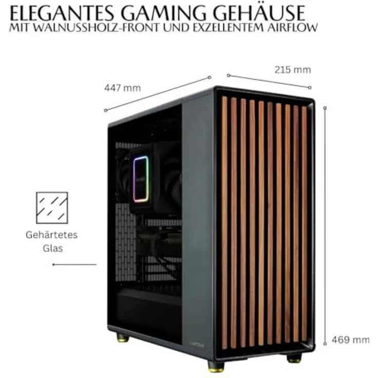 Captiva Workstation I79-735, Desktop-PC mit Intel Core i7-12700K, 64 GB RAM, 1 TB SSD, Intel UHD Graphics, Schwarz – Bild 2