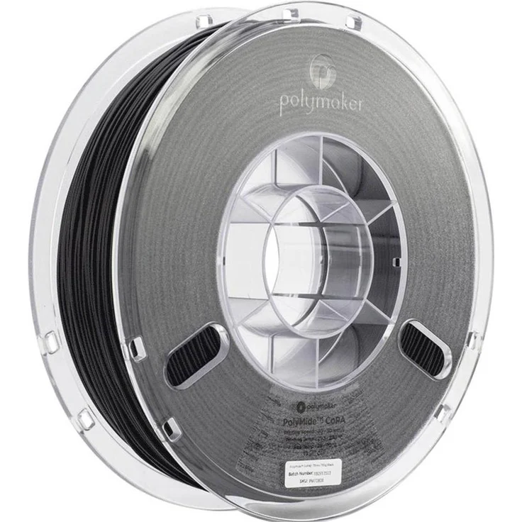 Polymaker PolyMide CoPa V2, 3D Filament aus Nylon, hohe Festigkeit und Hitzebeständigkeit bis 180 °C, 2.85mm, 750g, Schwarz