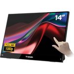 Verbatim Portable Touchscreen Monitor, 14" Full HD, mobiler Monitor mit USB-A, USB-C und HDMI-Anschluss, schwarz