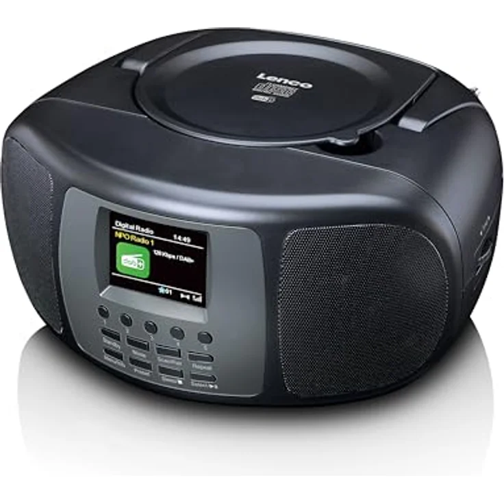Lenco SCD-860 - tragbares CD-Radio - DAB+ und FM Radio - Bluetooth - Toploader CD-Player - 2,4 TFT Display - Zwei Weckzeiten - 2 x 2 Watt RMS - 5 Speichertasten - schwarz – Bild 3