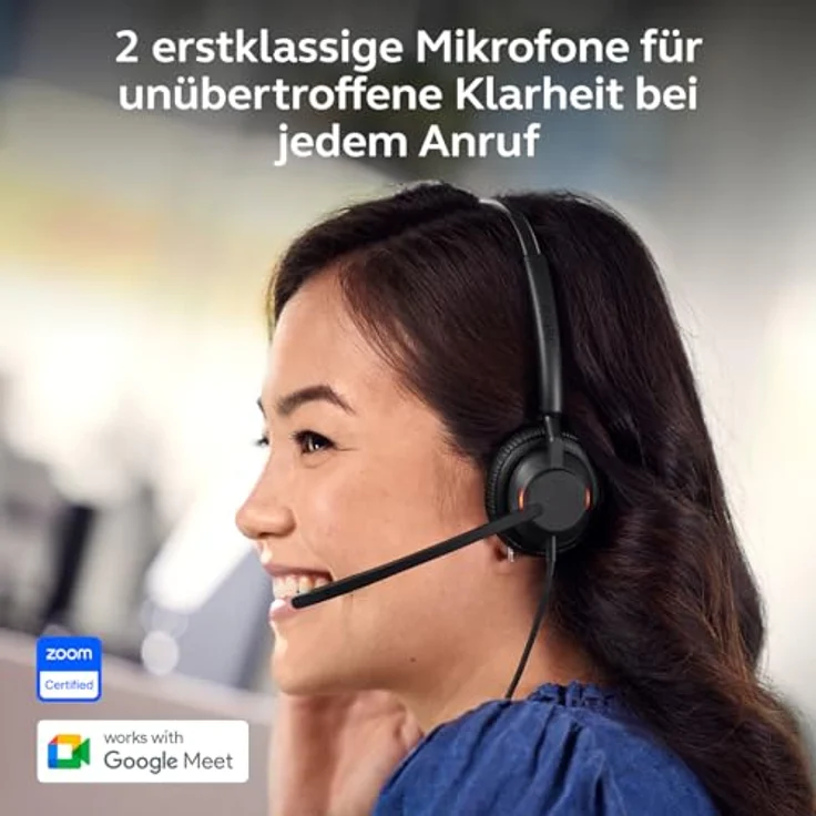 Jabra Engage 40 USB C/A Inline Link UC Stereo, Kabelgebundenes On-Ear Headset mit 2-Mikrofon-System und integrierter Steuereinheit – Bild 3