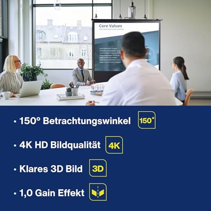 magnetoplan Mobile Pull-Up Bodenleinwand, höhenverstellbar 1800 x 1350 mm, 4:3 – Bild 5