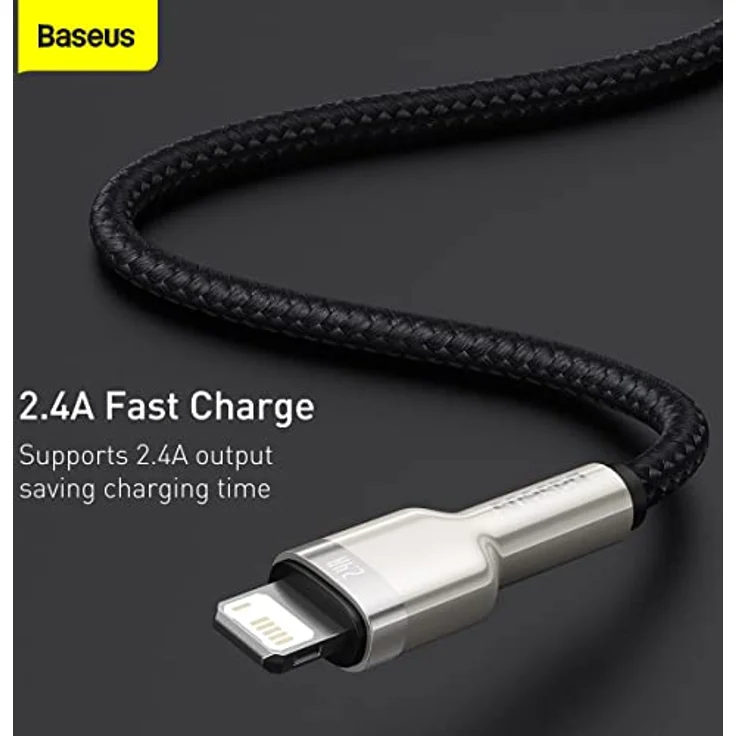 Baseus Cafule USB-auf-Lightning-Ladekabel, 2,4 A, 1 m, Schwarz – Schnellladung und Datenübertragung bis 480 MB/s – Bild 6