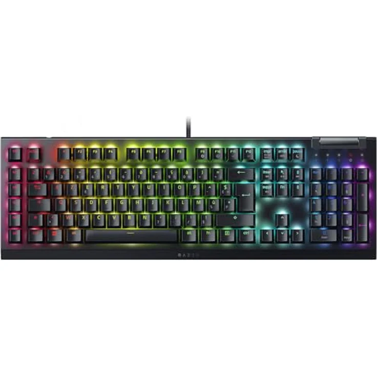 Razer BlackWidow V4 X – Mechanische Gaming-Tastatur mit Chroma RGB, grüne mechanische Schalter, 6 Makro-Tasten, ABS-Tasten, FR-Layout, Schwarz