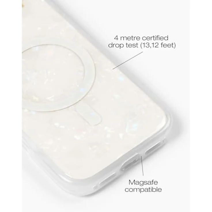 IDEAL of Sweden Pearlised iPhone 16 Hülle MagSafe – Weiß, Dünn, Leicht, Stoßfest & Nachhaltig für Optimalen Alltagsschutz – Bild 4