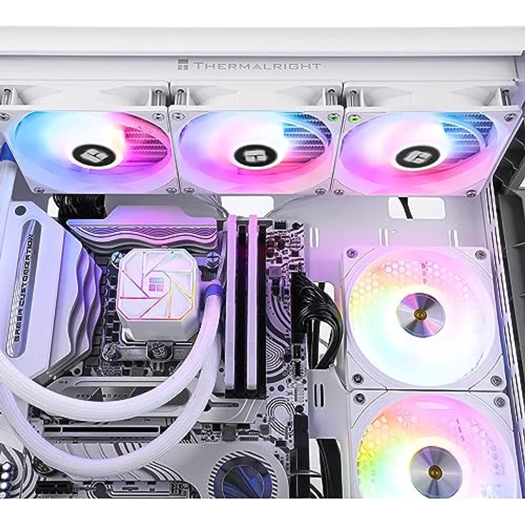 Thermalright Aqua Elite 360 V3, All-in-One CPU Wasserkühler, 12 cm, weiß, mit mehrfarbiger LED-Beleuchtung und leisen fluiddynamischen Lagern – Bild 5