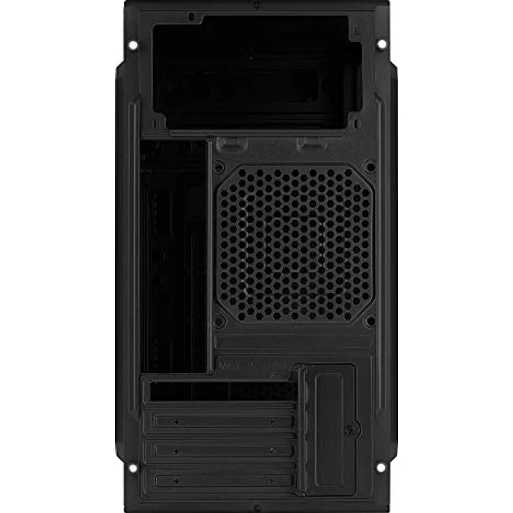 AeroCool CS-106 (mATX, Mini ITX), PC Gehäuse, Schwarz - Kompaktes Mini-Tower-Gehäuse mit gebürsteter Aluminiumfrontblende – Bild 6