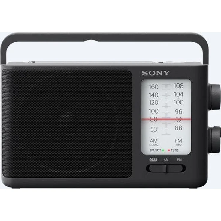 Sony ICF-506 Tragbares robustes Analogradio (Retrodesign, voller Klang, AC-Netzteil oder Batteriebetrieb, Tragegriff) Schwarz – Bild 2