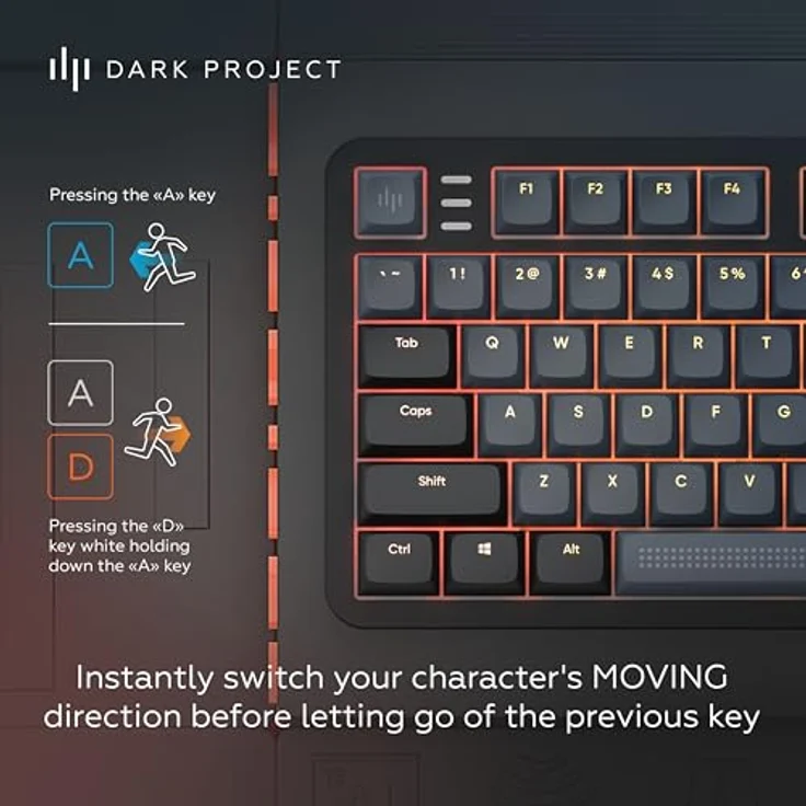 Dark Project Dpkb Midnight 87 Ansi (US), RGB Gaming Tastatur mit 87 Tasten und Aluminium-Gehäuse, schwarz – Bild 8