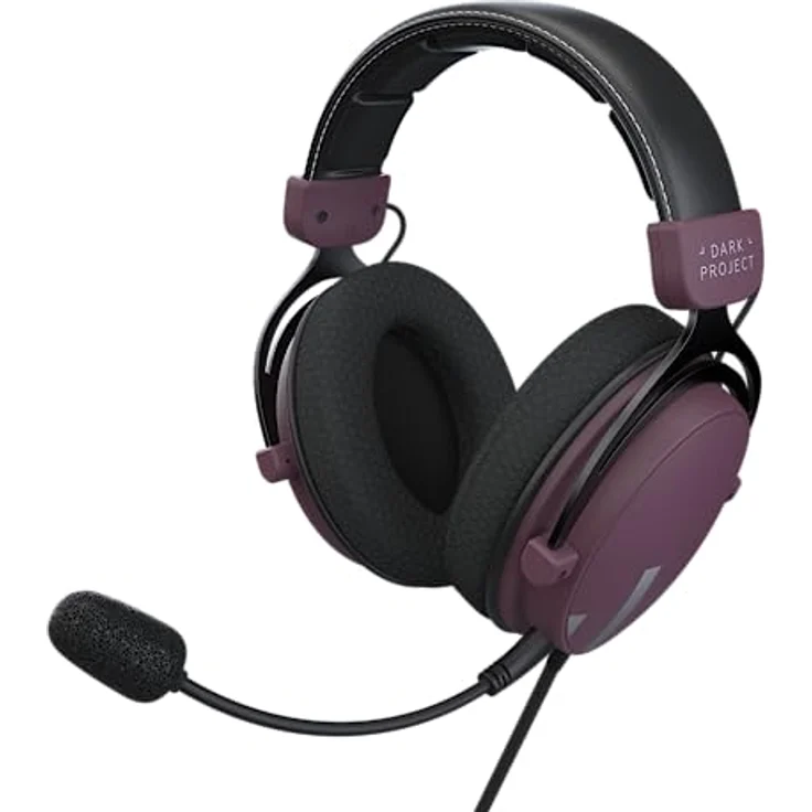 Dark Project One HS4, Gaming-Kopfhörer mit 53-mm-Treibern, abnehmbarem Mikrofon und gepolstertem Kopfbügel – Bild 1
