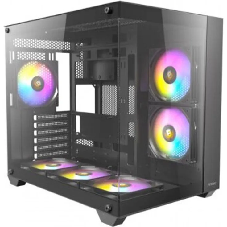 Antec CX800 Midi-Tower Gehäuse, gehärtetes Glas mit RGB-Beleuchtung, schwarz, ATX-kompatibel