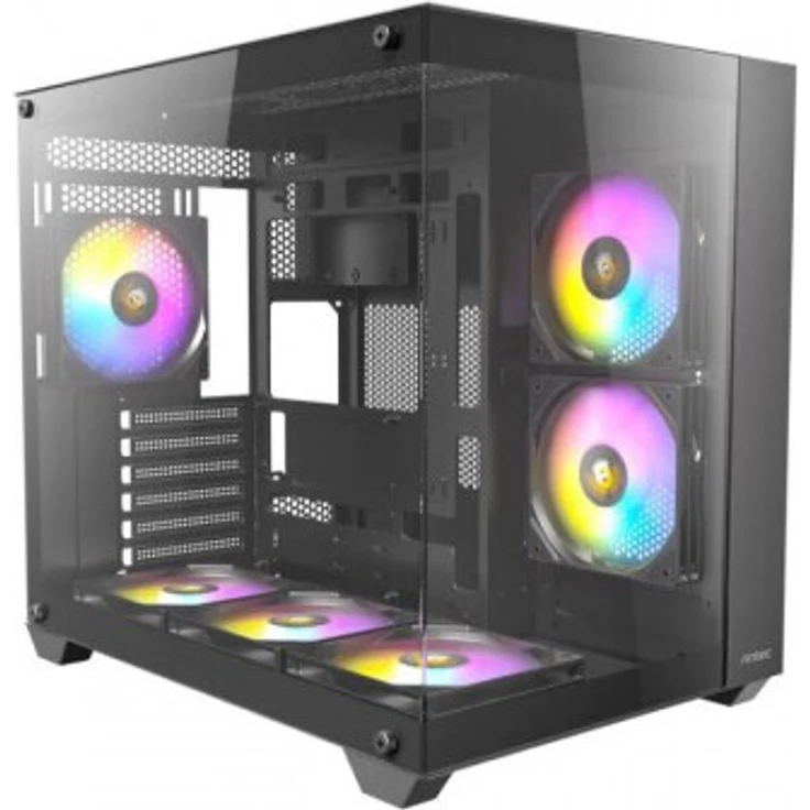 Antec CX800 Midi-Tower Gehäuse, gehärtetes Glas mit RGB-Beleuchtung, schwarz, ATX-kompatibel