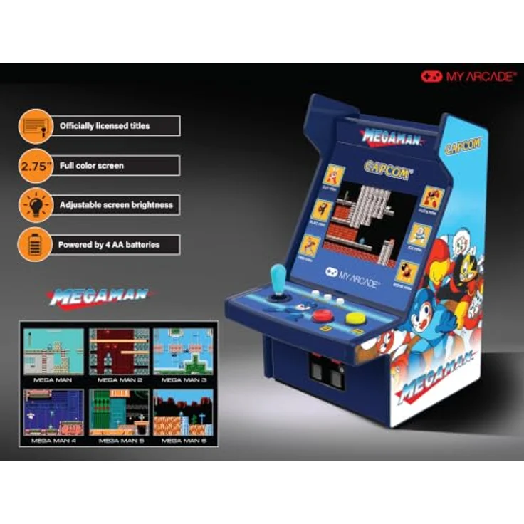 My Arcade MEGA MAN MICRO PLAYER PRO, tragbare Konsole mit 2.75 Zoll Farbdisplay und 6 Mega Man Spielen – Bild 4