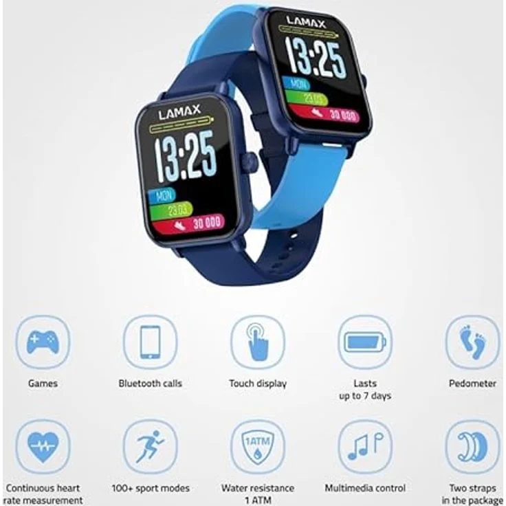 LAMAX BCool2 Play Blue, Kinder-Smartwatch mit zusätzlichem Armband – Bild 5
