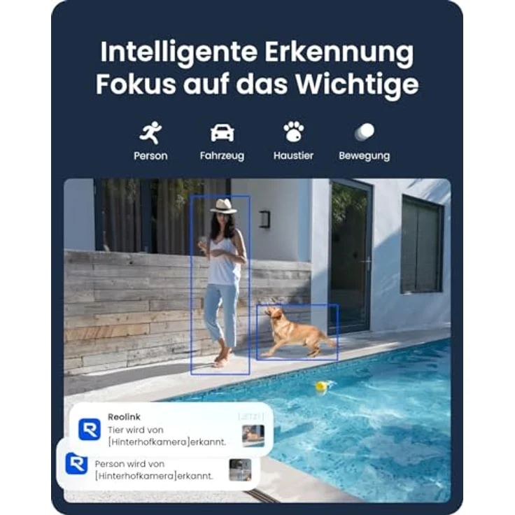 Reolink Argus PT Ultra, 4K Überwachungskamera Aussen Solar, 360°/140° Schwenk-/Neige, Auto-Tracking, WLAN Kamera Outdoor mit Farbnachtsicht, 2,4/5GHz WiFi, KI-Erkennung, Schwarz + Solarpanel – Bild 4