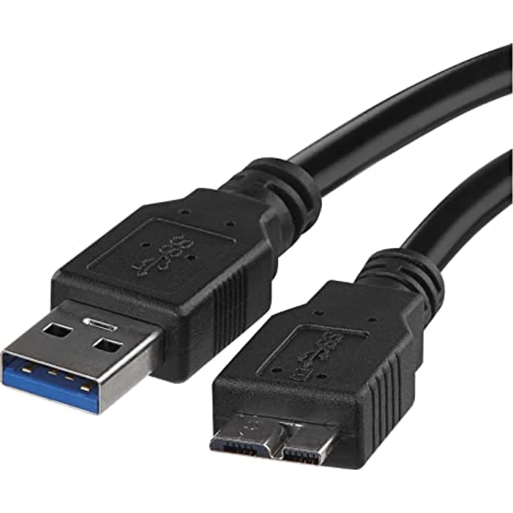 EMOS Festplattenkabel 3.0 Micro USB auf USB, 5 Gbit/s, 1m, schwarz – Bild 1
