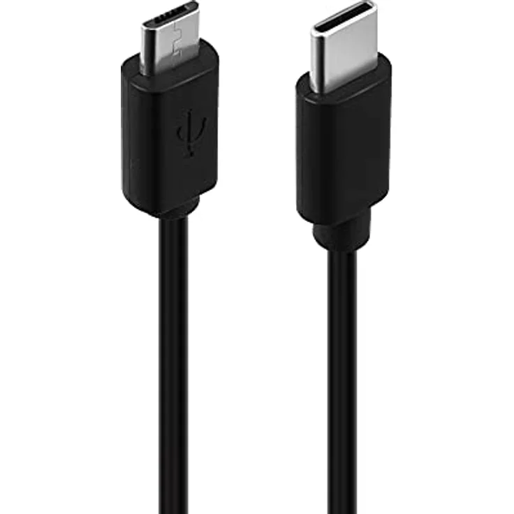 conecto 1,50m USB C auf Micro USB 2.0 Verbindungskabel, Daten- und Ladekabel, 480 Mbit/s, schwarz – Bild 5