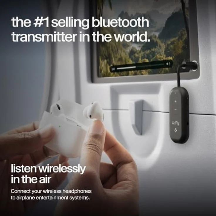 Twelve South AirFly Pro 2, Bluetooth®-Audio-Transmitter für Klinke/USB-C, Schwarz – Bild 2