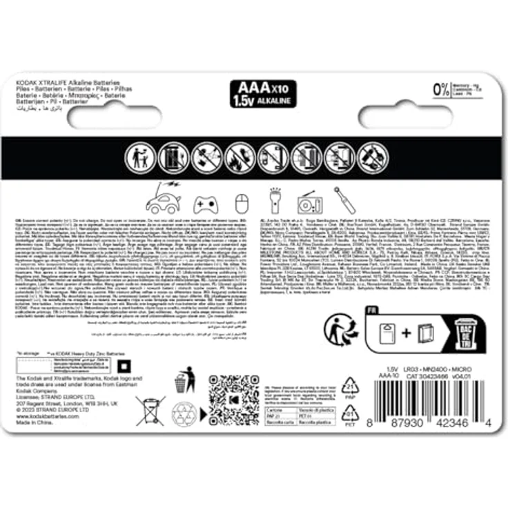 Kodak Xtralife AAA LR3 Alkalibatterien, 10er-Pack, langanhaltende Leistung und auslaufsicher – Bild 4