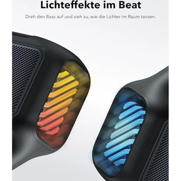 soundcore by Anker, Boom 2 Outdoor-Lautsprecher, 80W, Subwoofer, BassUp 2.0, 24h Akku, IPX7 Wasserdicht & Schwimmt, LED-Licht, USB-C, EQ, BT 5.3, Mobiler Bluetooth-Speaker, Camping, Strand, Garten, Schwarz – Bild 4