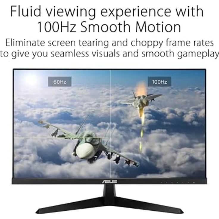 ASUS Eye Care VY249HF - 24 Zoll Full HD Monitor - 100 Hz, 1ms MPRT, AdaptiveSync - IPS Panel, Vesa 100x100, 16:9, 1920x1080, HDMI, antibakterielle Behandlung - Schwarz – Bild 3