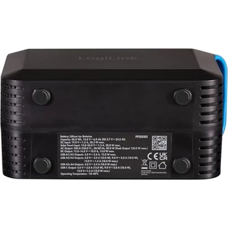 LogiLink Mobiles Ladegerät/Powerstation 80 Watt schwarz, tragbare Stromversorgungsstation für unterwegs – Bild 8
