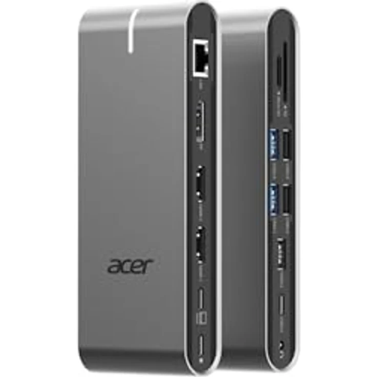 Acer Type-C Universal Dockingstation 15-in-1, Kabelgebunden, USB 3.2 Gen 1, Gigabit Ethernet, HDMI und DisplayPort Ausgänge, kompatibel mit mehreren Herstellern, Schwarz – Bild 7