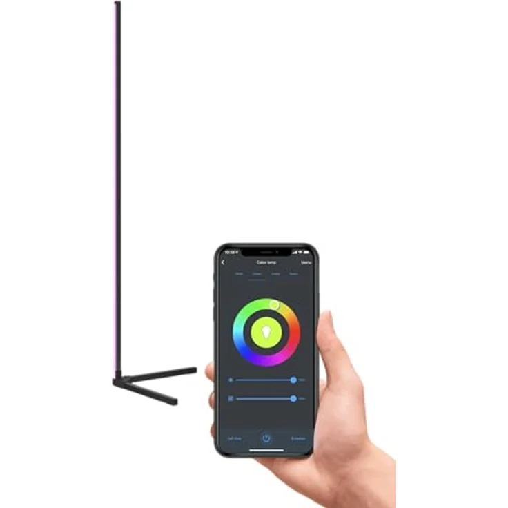Calex Smart LED-Stehleuchte Smart Floorlamp, RGBW mit Fernbedienung, dimmbar, WLAN steuerbar, Sprachsteuerung – Bild 1