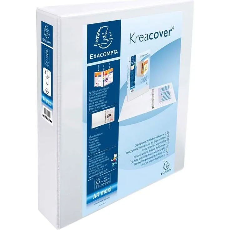 EXACOMPTA Aktenordner Exacompta Präsentationsringbuch mit 4 Ringen, Ring, FSC-zertifiziert, blau