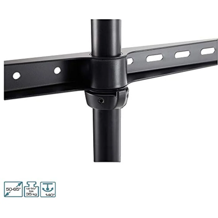 EasyLife Design STAFFELEI Tripod TV-Stativ, Halterung bis 65 Zoll für Fernseher/Monitor, 140° schwenkbar, höhenverstellbar, VESA bis 400x400, Schwarz/Nussbaum dunkel – Bild 3